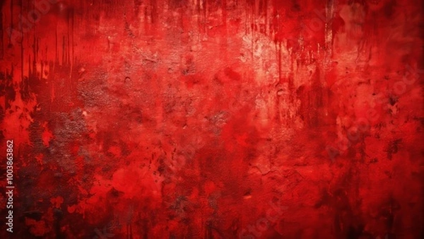 Fototapeta Eye-catching red grunge backdrop with rich texture, suitable for a variety of creative design and art projects. Adds