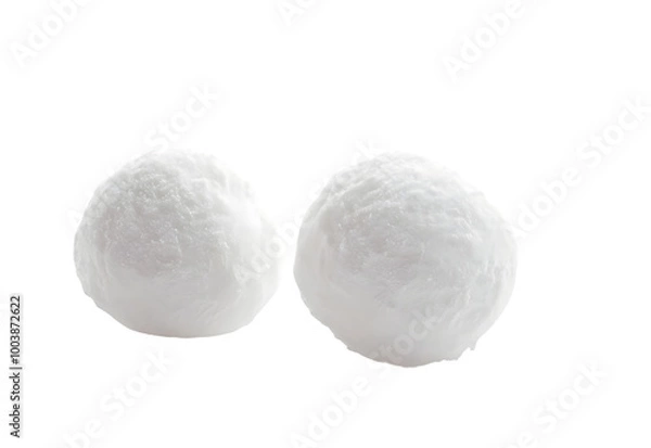Fototapeta Snowballs isolated on white or transparent background. 