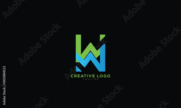 Obraz WW Abstract initial monogram letter alphabet logo design