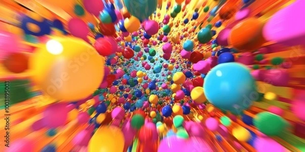 Fototapeta a colorful explosion of colored balls