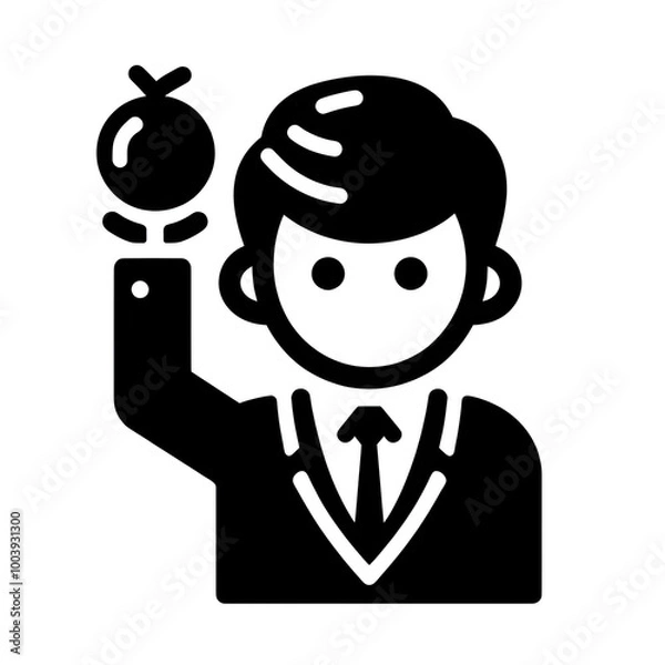 Obraz AI Generated Teacher Icon Isolated in White Background. Teacher Symbol Logo Vector Design for Graphic Resources