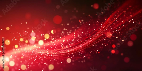 Fototapeta Glimmering Red: Abstract Bokeh Background