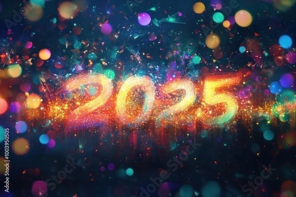 Obraz 2025 Sparkles lights sparks year.