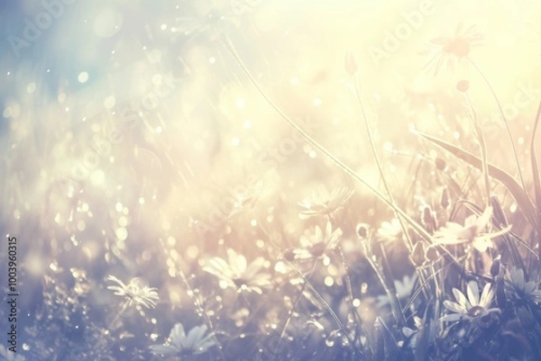 Fototapeta Soft Focus Floral Scene with Delicate Flowers