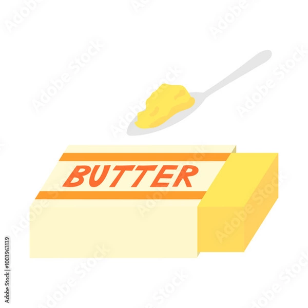 Obraz バター。フラットなベクターイラスト。
Butter. Flat vector illustration.
