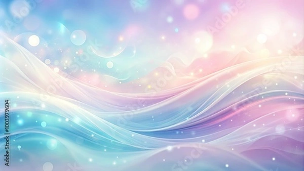 Fototapeta Abstract Dreamy Pastel Background with Flowing Lines and Glowing Lights