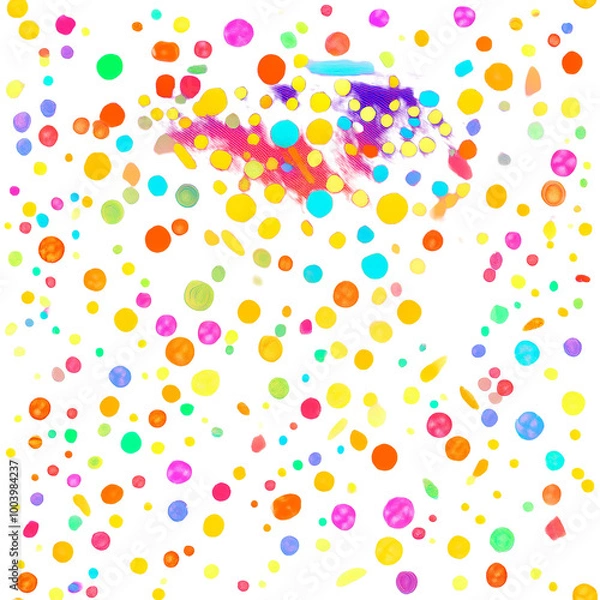 Obraz Falling confetti at a party, AI generated