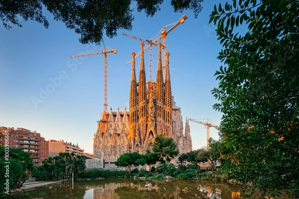 Obraz Barcelona, Catalonia, Spain - art nouveau Basílica i Temple Expiatori de la Sagrada Família designed by Antoni Gaudi