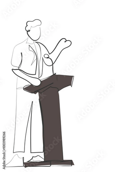 Fototapeta hand drawn line art vector of debate competition. Debate concept art. Arguments and speech concept art.Hand drawn line art vector of people debating. Debates and talks concept.Political debate and cam