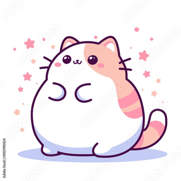 Fototapeta A cute chubby cat