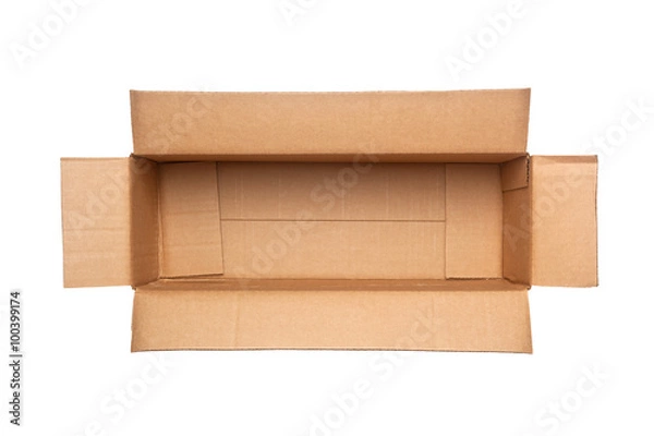 Fototapeta Opened retangular cardboard box