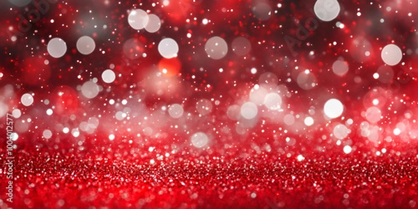 Obraz Red Glitter Bokeh for Festive Background