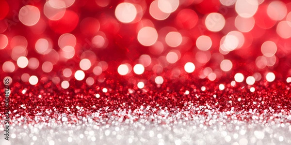 Obraz Red Glitter Bokeh for Festive Background