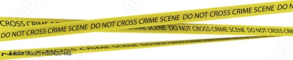 Fototapeta Set of yellow police tape set. Warning tape collection isolated on transparent background. Vector illustration.
