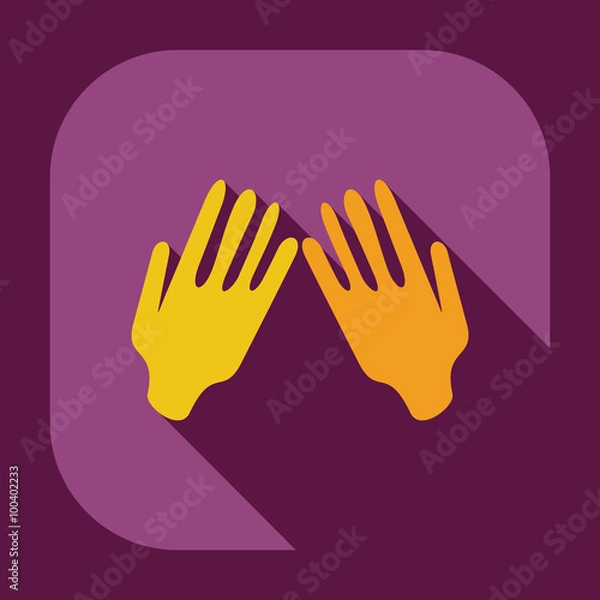 Fototapeta Flat modern design with shadow icons praying hands