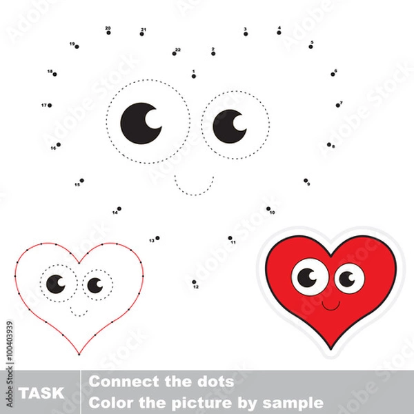 Obraz Heart to be traced. Vector numbers game. 
