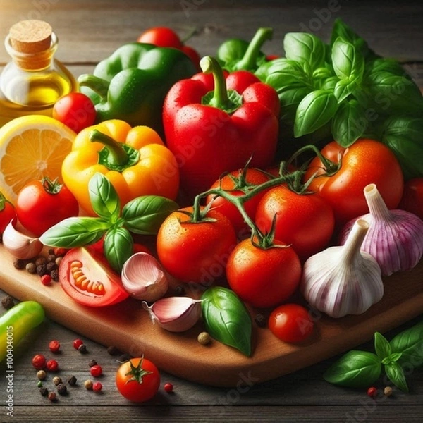 Obraz fresh vegetables on a black background