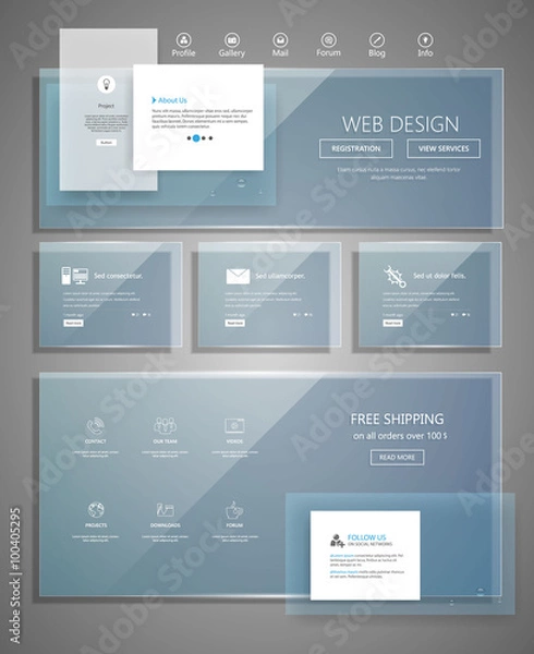 Fototapeta Modern website design template. Vector Design.
