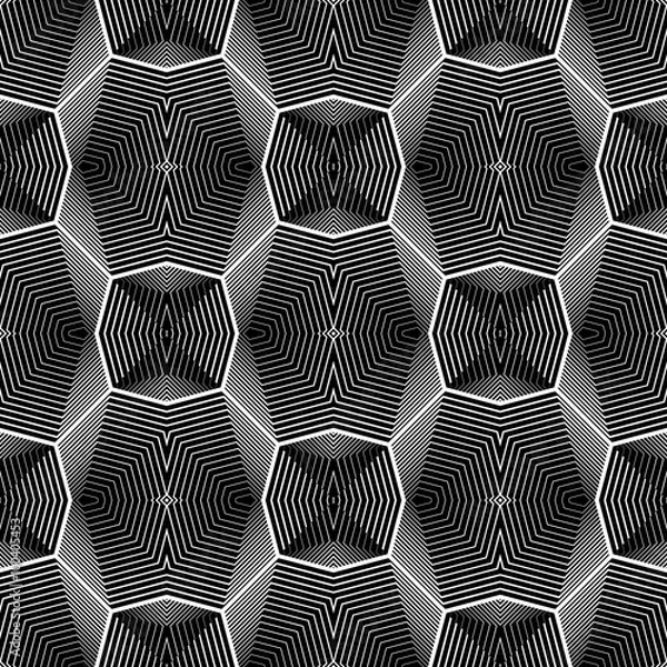 Fototapeta Design seamless monochrome geometric pattern