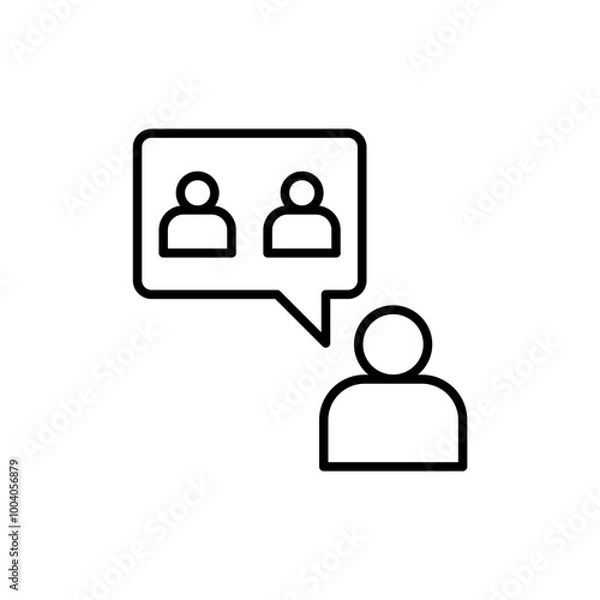 Fototapeta Referral program outline icons, minimalist vector illustration ,simple transparent graphic element .Isolated on white background