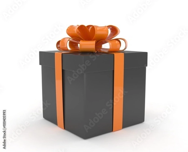 Fototapeta gift box with bows isolated on white