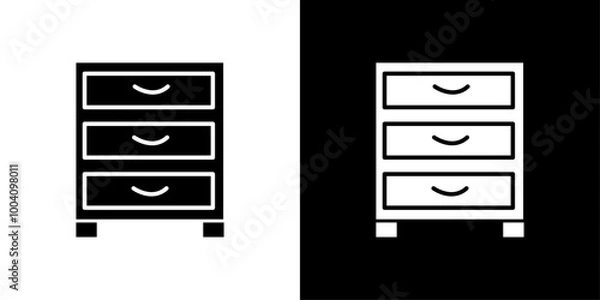 Fototapeta Chest of drawers icon Flat art illustration in outline