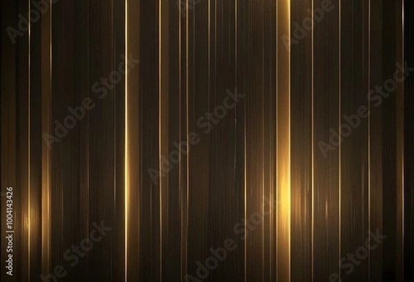 Obraz Glowing golden vertical lines and rays of light against a dark background