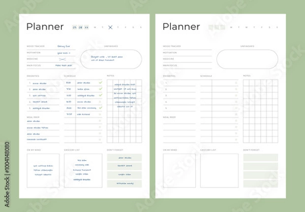 Fototapeta Minimal Planner Layout