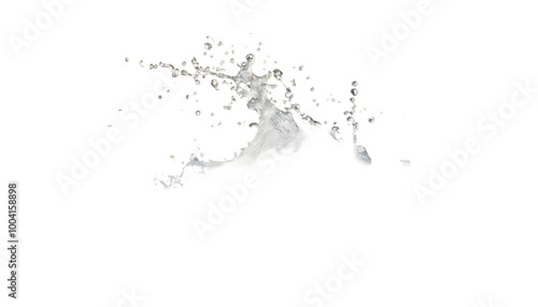 Fototapeta sea waves Splashes on a white isolated background. Generative AI.