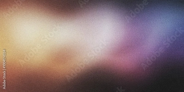 Fototapeta A curved arc of light with a gradient shifting from light khaki to amethyst, noise texture effect