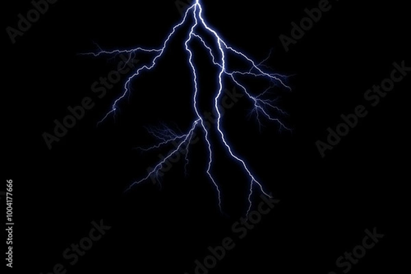 Obraz Thunder Stock Image In Black Background