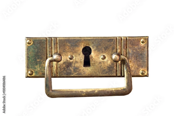 Fototapeta Old and used drawer isolated on background