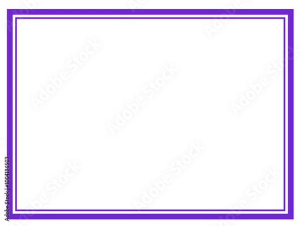 Fototapeta シンプルな二重の四角の枠（紫）