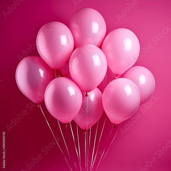 Obraz pink balloon isolated on neon pink background