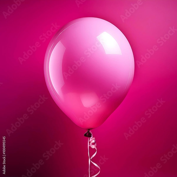 Obraz pink balloon isolated on neon pink background