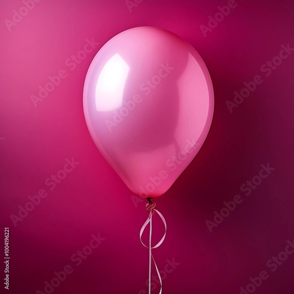 Obraz pink balloon isolated on neon pink background