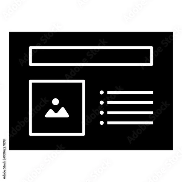 Obraz Image List Presentation Template Simple Solid Icon