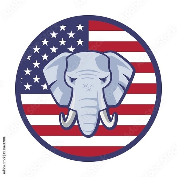 Obraz Republican Party Elephant American Vector Background Poster