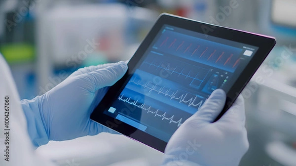 Fototapeta Using modern technology and AI in conjunction with the medical and treatment business. Medical hub and telemedicine.