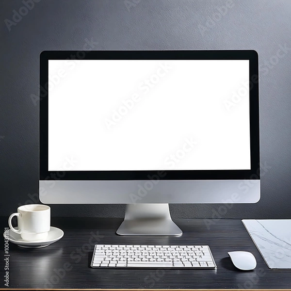 Obraz computer with blank screen, mockup