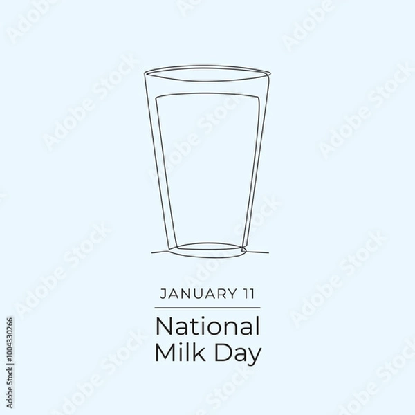 Fototapeta National milk day vector design template good for celebration usage. National milk day design. continuous line drawing. eps 10.