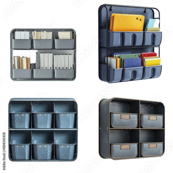 Obraz Organized Mail Sorting Rack for Office Supplies