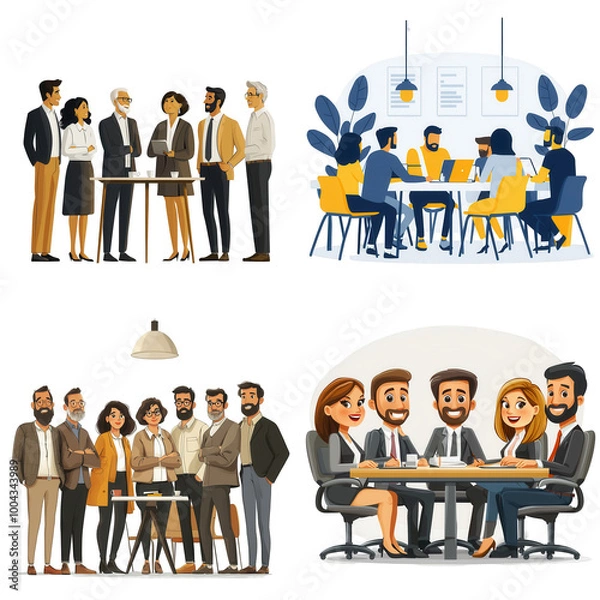 Obraz Collaborative Diverse Professionals Strategizing in Office Setting