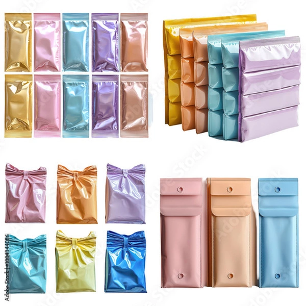 Fototapeta Vibrant Pastel Bubble Mailers with Smooth Texture