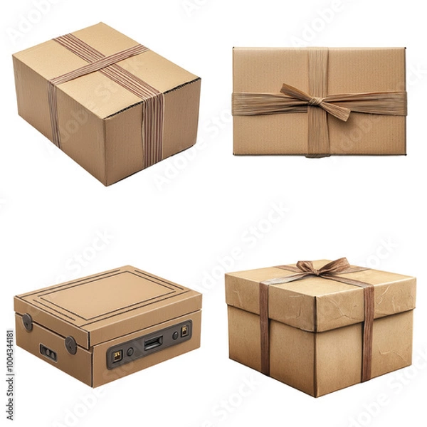 Obraz Sealed Cardboard Box with Packaging Tape Concept Image