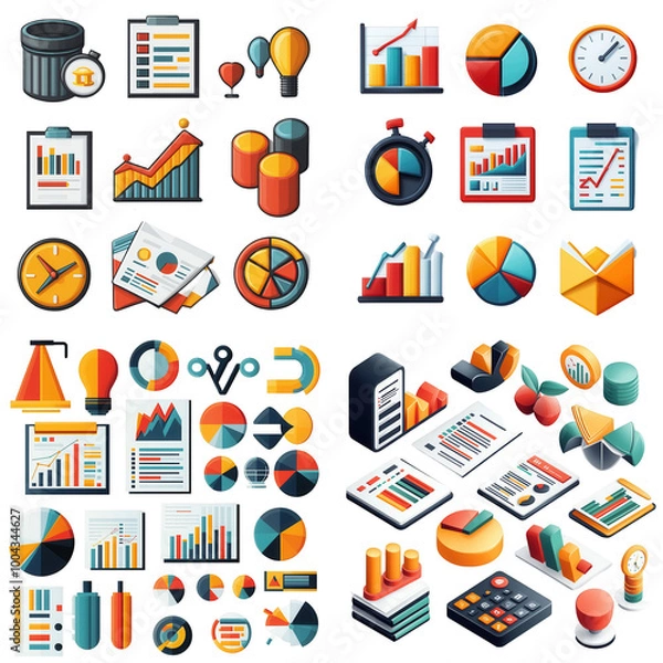 Obraz Flat Design Business Plan Icons for Creative Projects