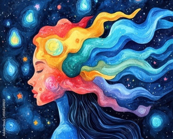Obraz Abstract Watercolor Concept of Neurodivergent Minds