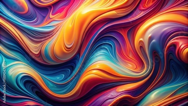 Fototapeta Abstract fluid background with retro color scheme perfect for digital design projects