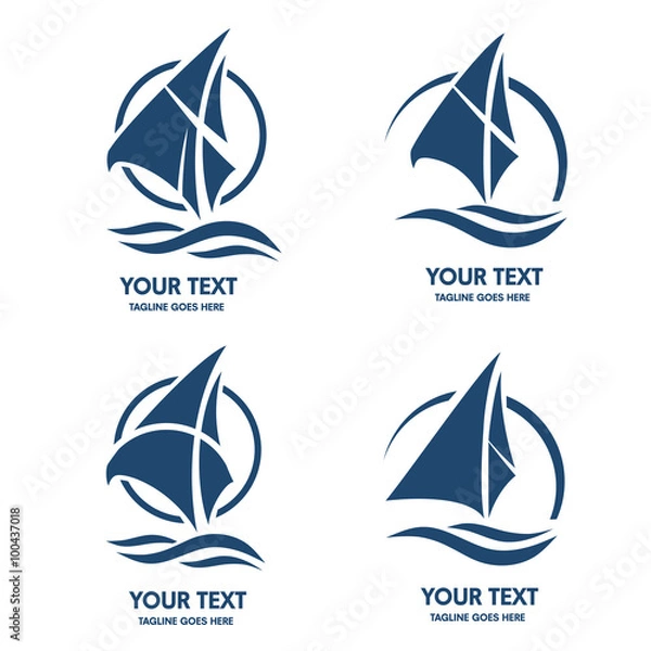 Fototapeta Sailing boat logo vector