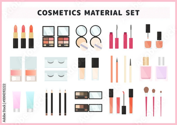 Obraz さまざまな化粧品のイラスト素材セット